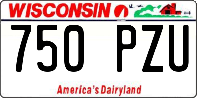 WI license plate 750PZU