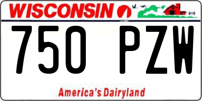 WI license plate 750PZW