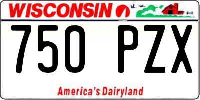 WI license plate 750PZX