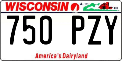 WI license plate 750PZY