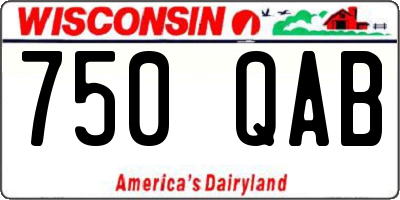 WI license plate 750QAB