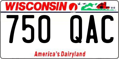 WI license plate 750QAC