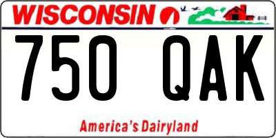 WI license plate 750QAK