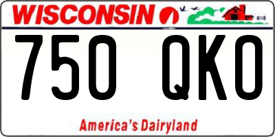 WI license plate 750QKO