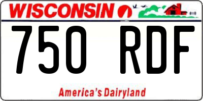 WI license plate 750RDF