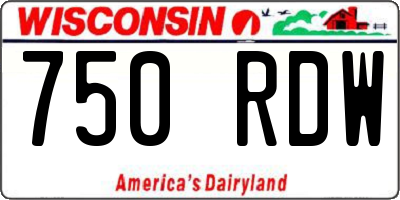 WI license plate 750RDW