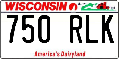 WI license plate 750RLK