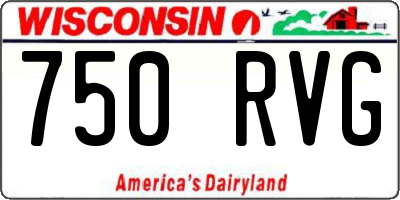 WI license plate 750RVG
