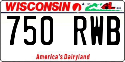 WI license plate 750RWB