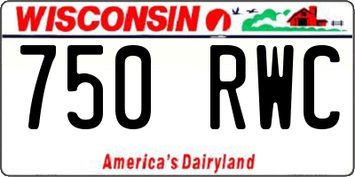 WI license plate 750RWC
