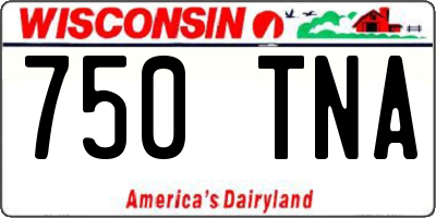 WI license plate 750TNA