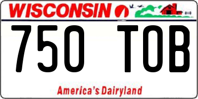 WI license plate 750TOB