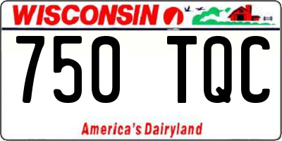 WI license plate 750TQC
