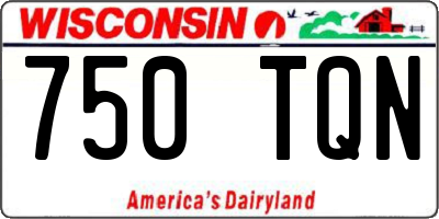 WI license plate 750TQN