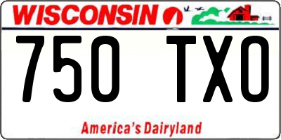 WI license plate 750TXO