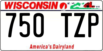WI license plate 750TZP
