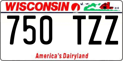 WI license plate 750TZZ