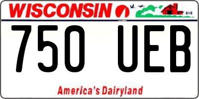 WI license plate 750UEB