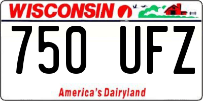 WI license plate 750UFZ