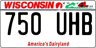 WI license plate 750UHB