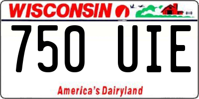 WI license plate 750UIE