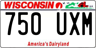 WI license plate 750UXM