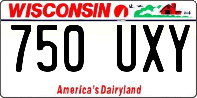 WI license plate 750UXY