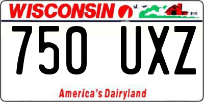WI license plate 750UXZ