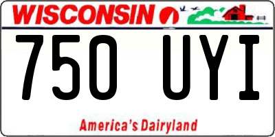 WI license plate 750UYI