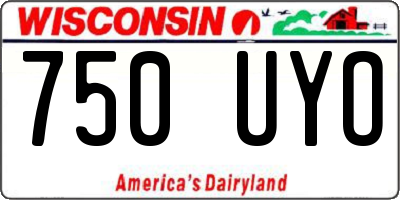 WI license plate 750UYO
