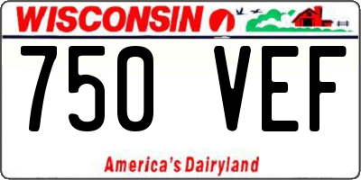 WI license plate 750VEF