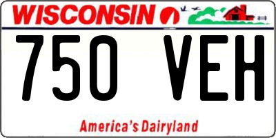 WI license plate 750VEH