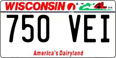 WI license plate 750VEI