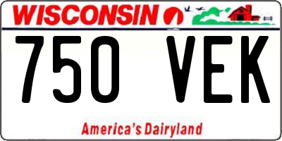 WI license plate 750VEK