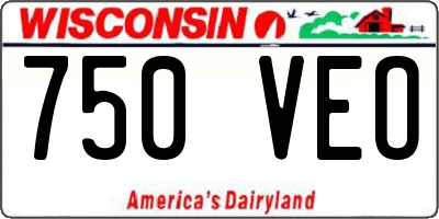 WI license plate 750VEO