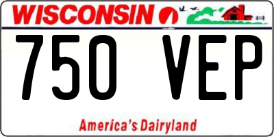 WI license plate 750VEP