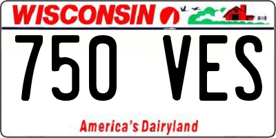 WI license plate 750VES