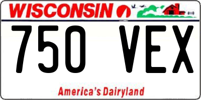 WI license plate 750VEX