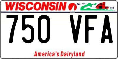 WI license plate 750VFA