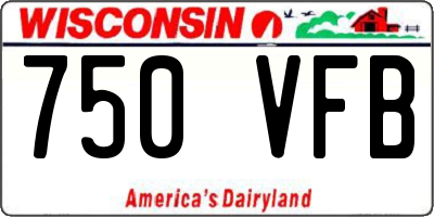 WI license plate 750VFB