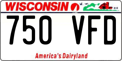 WI license plate 750VFD