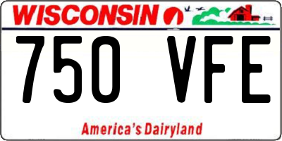 WI license plate 750VFE