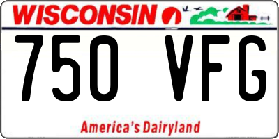WI license plate 750VFG