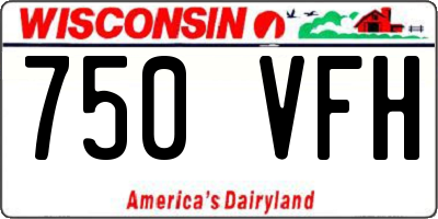 WI license plate 750VFH