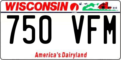 WI license plate 750VFM