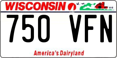 WI license plate 750VFN