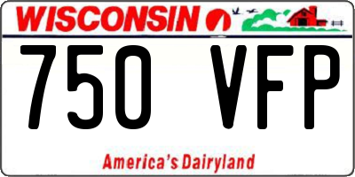 WI license plate 750VFP