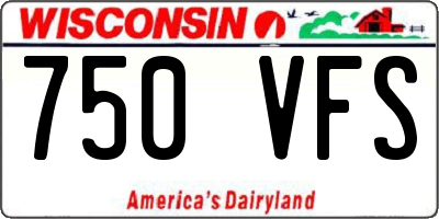 WI license plate 750VFS