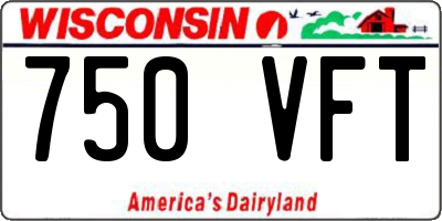 WI license plate 750VFT