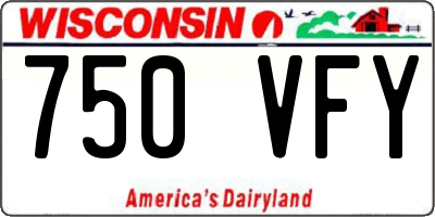 WI license plate 750VFY